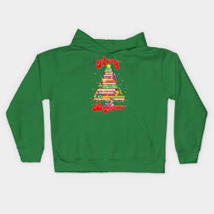 Merry Booxmas-Teachers, Students,Book Lovers, Christmas Kids Hoodie